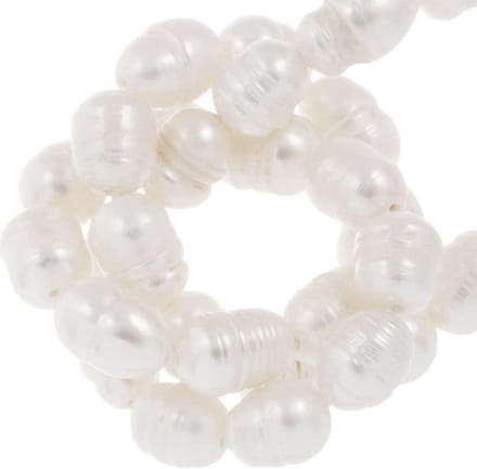Zoetwaterparels (7 - 9 x 6.5 mm) White (20 Stuks)
