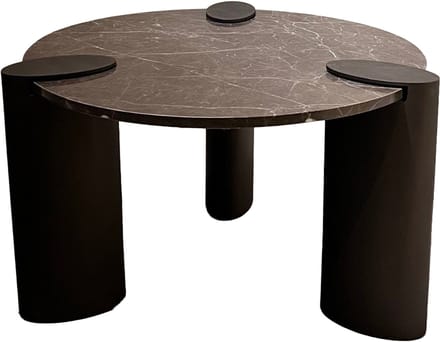 PTMD Ora Brown Coffeetable High Marble Metal