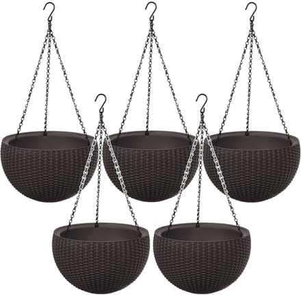 Keter Sphere - Set van 5 stuks Hangende bloempot - Hangpot - Bruin