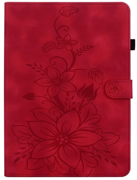Luxe Bescherm-Etui Hoes Map geschikt voor Samsung Galaxy Tab A11 PLUS - A9 PLUS - 11" - Lelie - Rood