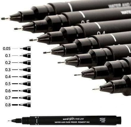 Permanente markeerstift Uni-Ball PIN005-200(S) Zwart 12 Stuks