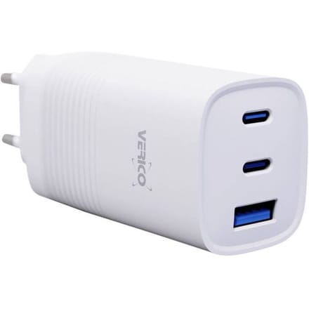 Verico Mojo 65W GaN 3 USB-oplader 65 W 1x USB-A, 2x USB-C USB PD Wit Binnen