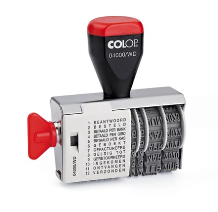 Colop woord- en datum stempel met 12 verschillende Teksten