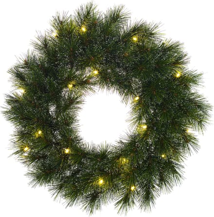 Black Box Trees Glendon Kerstkrans met LED Verlichting - Kerst Krans Ø60 cm - Groen