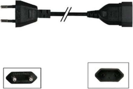 VB Extend Verlengsnoer - Plat Ontwerp - 2 Meter - Zwart - Eurostekker