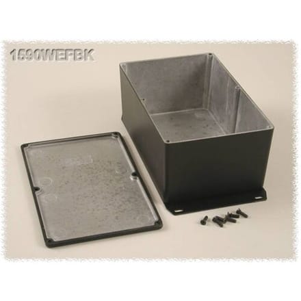 Hammond Electronics 1590WEFBK Universele behuizing 187.5 x 119.5 x 82 Aluminium Zwart 1 stuk(s)
