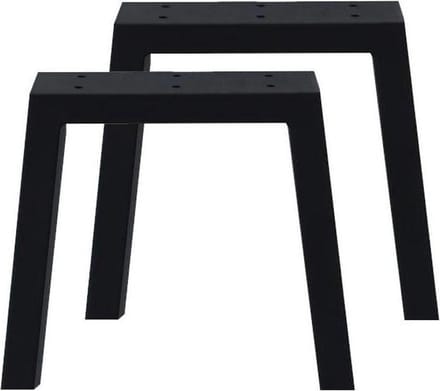 FLE - Stalen tafelpoot zwart trapezium 39 bij 4 cm en hoogte 40 cm (koker 4 x 10 cm) - 2 stuks