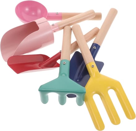Kindertuingereedschap Set - Zandschep Schep - Buiten Spelen - Hout en Metaal - Diverse Maten - Meerdere Kleuren