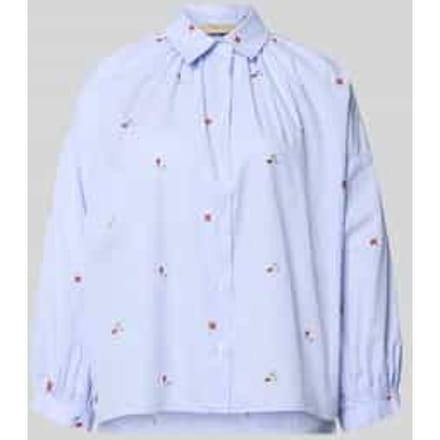 relaxed fit overhemdblouse van puur katoen model 'BUTTERFLY'