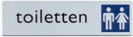 Bord 'Toiletten' ALULOOK 165 x 45 mm