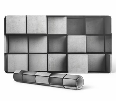Antislip bureauonderlegger met geometrische kubussen, 120x60 cm