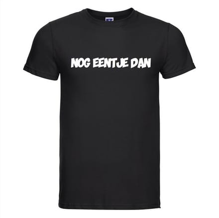 Nog eentje dan T-shirt - 100% Katoen - Maat L - Classic Fit - Zwart