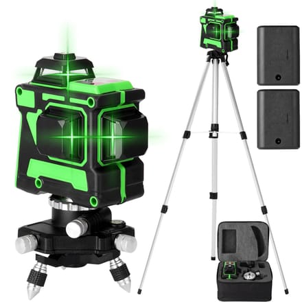 Outil de niveau Laser 3D 12 lignes auto-nivelant multifonctionnel, lignes horizontales verticales avec 1.5M 3 EU Plug without wall-mounted bracket multicolore