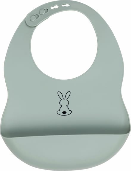 Nattou Slabbetje met Opvangbakje - Silicone - 25 cm - Groen