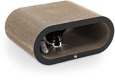 Petrebels Krabkarton voor Katten - Daisy 59 - Zwart - Stevig Karton - Design Krabplank - 58,5 x 42 x 25,5 cm