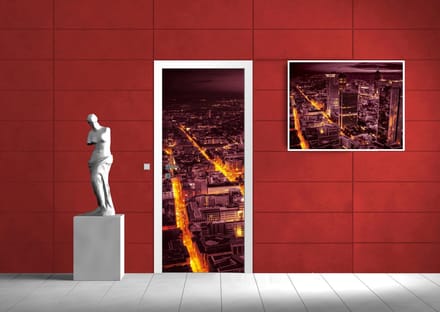 City Frankfurt Skyline Night Lights Photo Wallcovering
