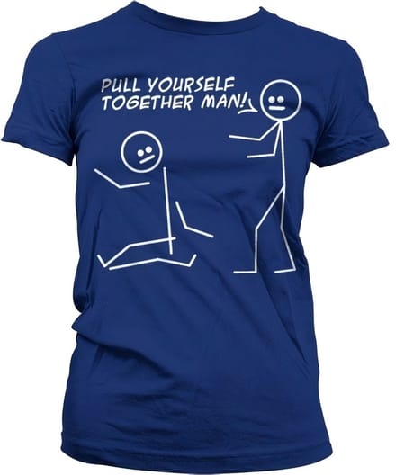 Hybris Pull Yourself Together Man Girly T-shirt Dames Navy