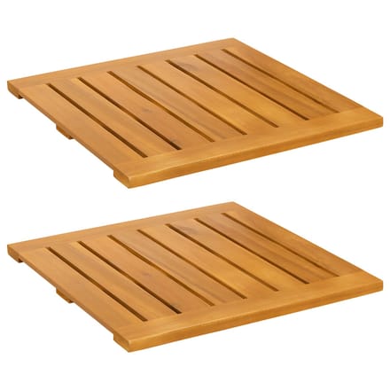 vidaXL - Badmat - 2 - st - Naturel - 50 - x - 50 - cm - Massief - Acacia - Hout