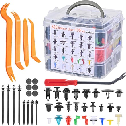 Universele autoclips set - 925 stuks met demontage gereedschap