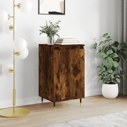 vidaXL - Dressoir - 40x35x70 - cm - bewerkt - hout - gerookt - eikenkleurig