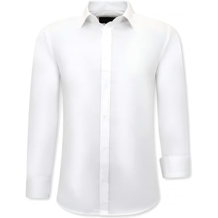 Luxe Trendy Blanco Overhemden Heren - Slim Fit - 3079 - Wit