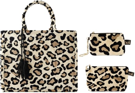 TASSENSET | 3-delig | Evita | luipaardprint | Pumice Stone | beige | Hoii