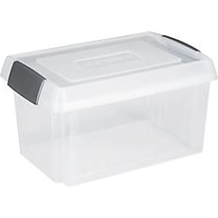 Sunware Nesta kantoor opbergbox 60L - 61.5x40.5 x 33 cm - Transparant/Grijs