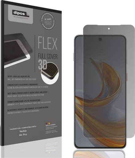 dipos FLEX – Matte Privacy Screenprotector geschikt voor Nubia Air Pro | Volledige Schermbescherming | Case-Friendly