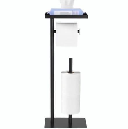 Toiletbutler - Toiletrolhouder Staand - Zwart