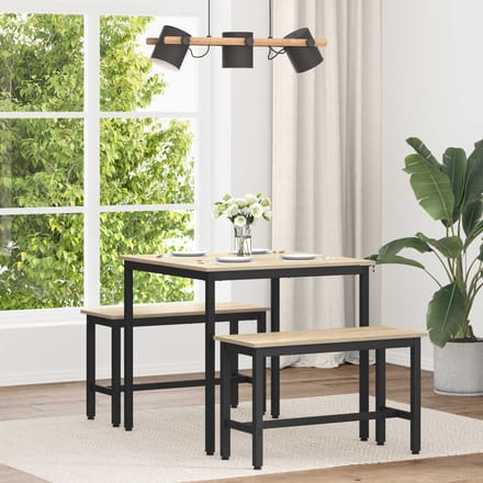 vidaXL - Eettafels - 80 - x - 80 - x - 75 - cm - Bewerkt - hout - Sonoma - Eiken - Vierkant