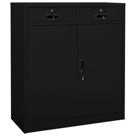 vidaXL - Kantoorkast - 90x40x102 - cm - staal - zwart