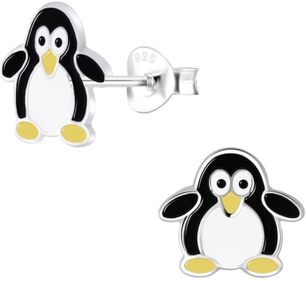 Joy|S - Zilveren pinguïn oorbellen - 10 x 11 mm - kinderoorbellen