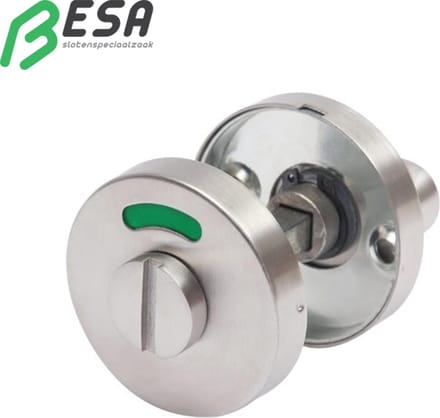 Inox WC garnituur rood/groen