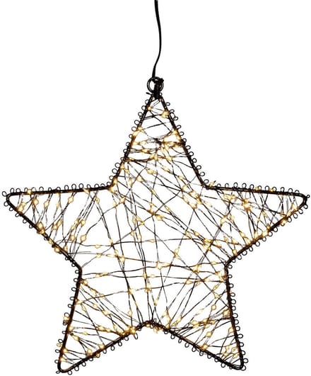 Anna's Collection LED ster 200 lampjes flash zwart Ø 26cm, classic warm