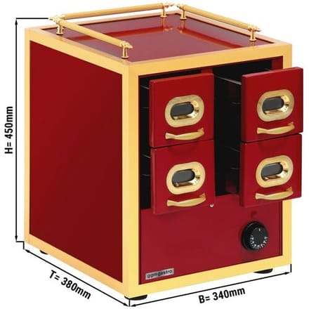 GGM Gastro Warmhaltebox - 2x 2 Schubladen - für Mandel & Nüsse Rood / Goud