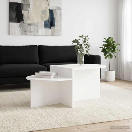 vidaXL - Salontafel - Wit - 100 - x - 50 - x - 40 - cm - Bewerkt - hout