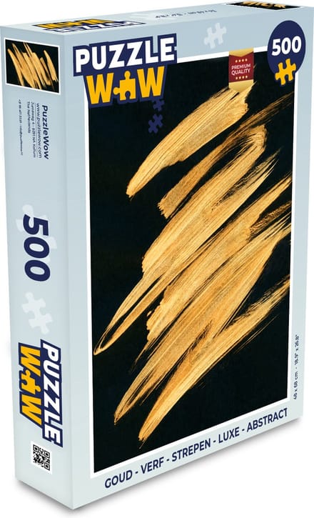 Puzzel Goud - Verf - Strepen - Luxe - Abstract - Legpuzzel - Puzzel 500 stukjes