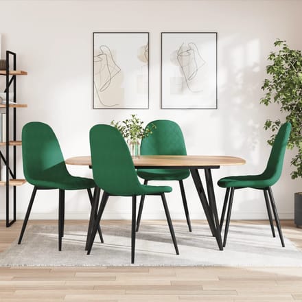 vidaXL Eetkamerstoelen 4 st fluweel donkergroen