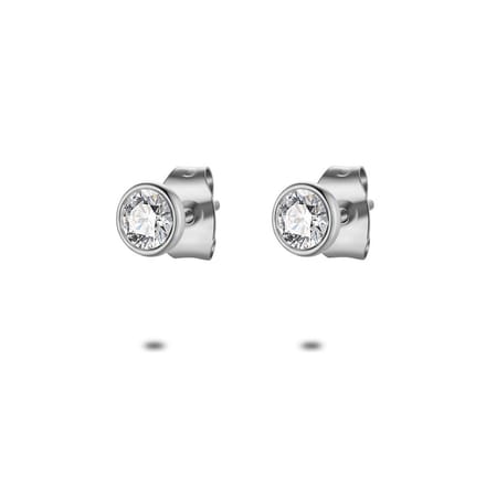 Twice As Nice Oorbellen in edelstaal, kristal 4 mm