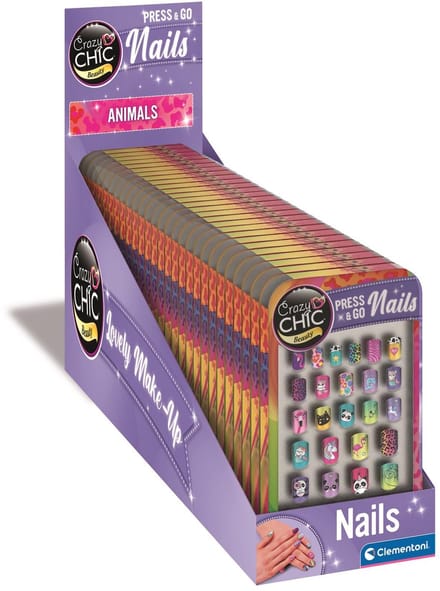 Clementoni - Cazy Chic - Press & Go Nails - Kunstnagels - Animals - vanaf 6 jaar
