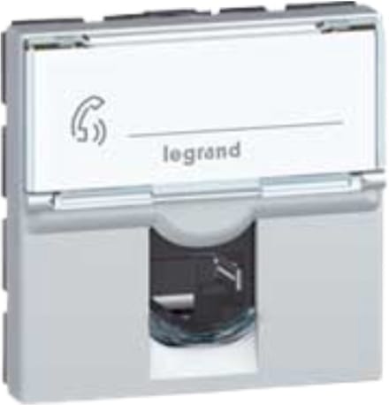Legrand Mosaic connector cat.6A RJ45 2 modules - aluminium (079474) per 10 stuks