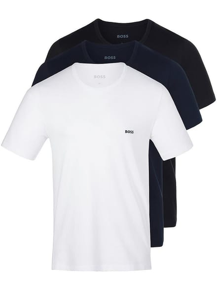 HUGO BOSS Classic T-shirts regular fit (3-pack) - heren T-shirts O-hals - wit - navy - zwart