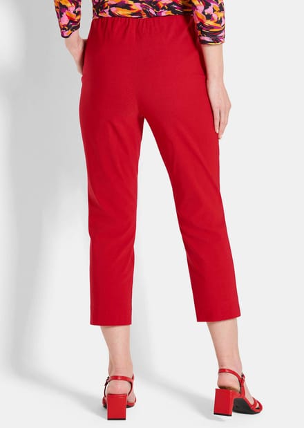 Bengaline broek LOUISA met biesjes - rood - Gr. 48 van Goldner Fashion