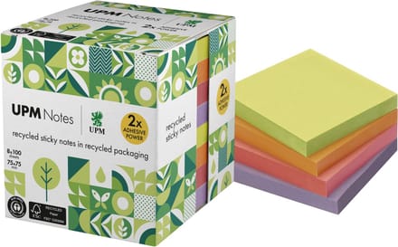 UPM sticky notes - formaat 75 x 75 mm - assorti kleuren - 8 memoblokken - IN-5654-97UR-8