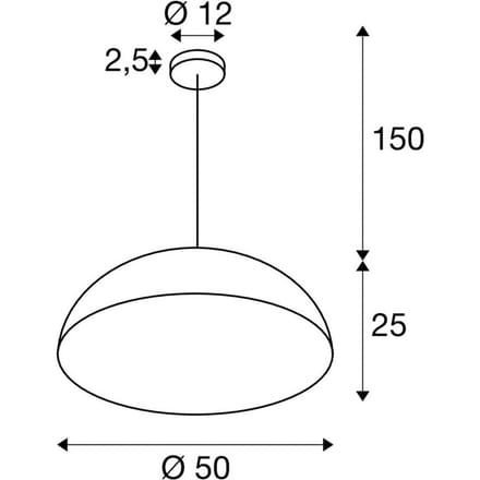 SLV hanglamp Forchini M, 50 cm, zwart/goudkleurig, metaal