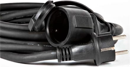 Rubber verlengkabel zwart - 25 meter - NL & BE