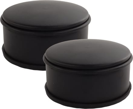 NORDIX Premium Deurstopper - Deurstoppers voor Binnen en Buiten - Deurstop - Deurbuffer - Set van 2 Stuks - 11x5.3cm - Mat Zwart - BASSO