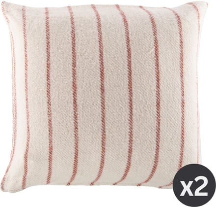 Tiseco - Kussen ALMA (gevuld) - SET/2 - gestreept - 45x45 cm, rood
