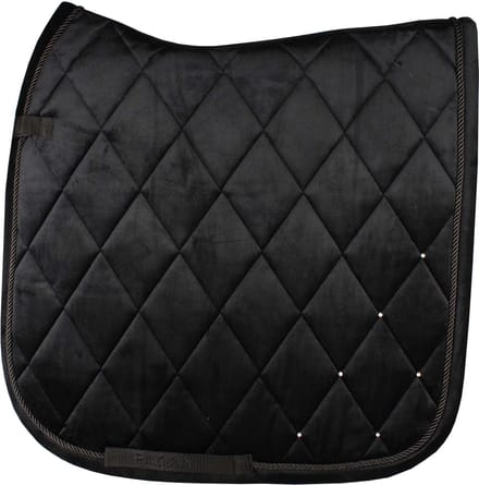 Pagony Velours Zadeldek - Maat: Full - Zwart - Polyester