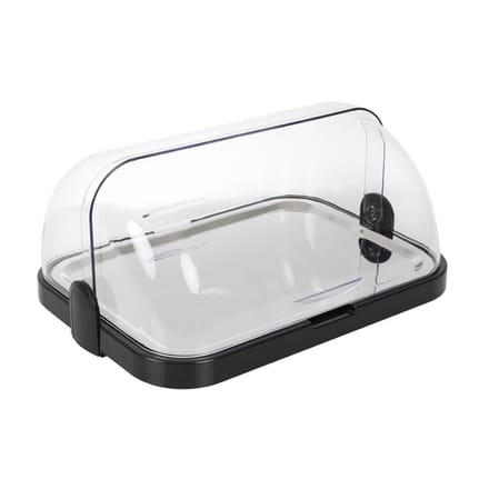 APS Buffetvitrine - 4-delige Vitrine met Rol Deksel - Inclusief Koelelementen - Voor Buffet - Zwart
